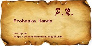 Prohaska Manda névjegykártya